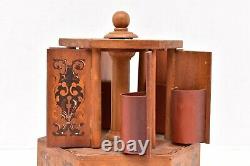 Vintage Reuge Thorens Lipstick carousel Wood carved Music Box Parts or Repair
