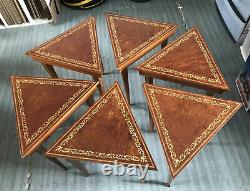 Vintage Reuge Triangular Side/Jewelry Musical Tables Complete Set of 6//EUC//
