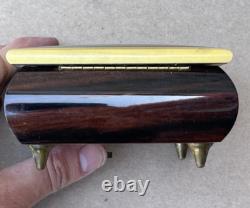 Vintage Reuge Wood Muisc Box Flower Paganini Theme Swiss Made in Italy 19 Note