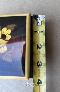 Vintage Reuge Wood Muisc Box Flower Paganini Theme Swiss Made in Italy 19 Note