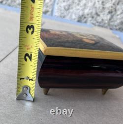 Vintage Reuge Wood Muisc Box Flower Paganini Theme Swiss Made in Italy 19 Note