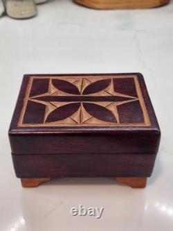 Vintage Reuge Wooden Swiss Music Box Handmade Hand Carved Plays Perfect