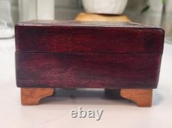 Vintage Reuge Wooden Swiss Music Box Handmade Hand Carved Plays Perfect