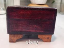 Vintage Reuge Wooden Swiss Music Box Handmade Hand Carved Plays Perfect