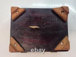 Vintage Reuge Wooden Swiss Music Box Handmade Hand Carved Plays Perfect
