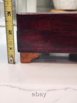 Vintage Reuge Wooden Swiss Music Box Handmade Hand Carved Plays Perfect