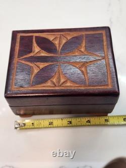 Vintage Reuge Wooden Swiss Music Box Handmade Hand Carved Plays Perfect
