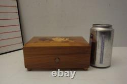 Vintage Reuge music box 2/50 Vienna, City of my Dreams The Blue Danube inlay rose