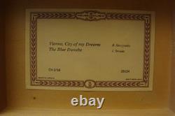 Vintage Reuge music box 2/50 Vienna, City of my Dreams The Blue Danube inlay rose