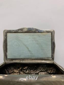 Vintage Reuge music box saint croix switzerland Sliver Tone Metal Case