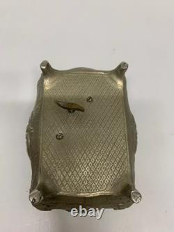 Vintage Reuge music box saint croix switzerland Sliver Tone Metal Case