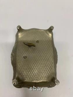Vintage Reuge music box saint croix switzerland Sliver Tone Metal Case