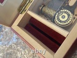 Vintage Reuge music box switzerland Ring Box -rare Song By D. Chostakovitch