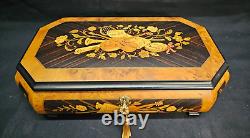 Vintage Ruege Musical Inlaid Jewelry Box Made in Italy