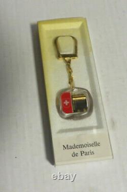 Vintage Ruge Keychain Music Box, Plays Mademoiselle de Paris, Saint-Croix Swiss