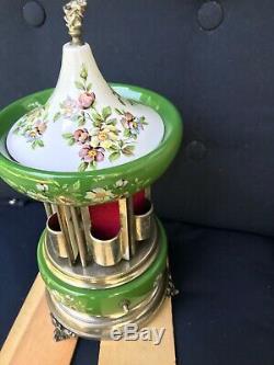 Vintage Simu Florence Italian Cigarette Lipstick Carousel Reuge Music Box