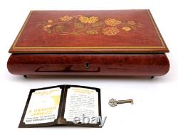 Vintage Sorrento Italy Gargiulo Jannuzzi REUGE MUSIC BOX with KEY 10.5 O Sole Mio