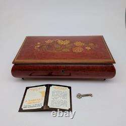 Vintage Sorrento Italy Gargiulo Jannuzzi REUGE MUSIC BOX with KEY 10.5 O Sole Mio