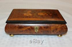 Vintage Sorrento Italy Jewelry Music Box With Reuge Swiss Movement Two Song