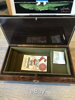 Vintage Sorrento Large Italian Inlaid Wood Jewelry Music Box withKey, 10 1/2 x 6