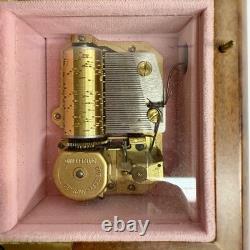 Vintage Sorrento Reuge Musical Jewelry Box Marquetry Wooden Inlay Works 2 Songs