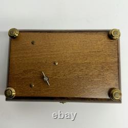 Vintage Sorrento Reuge Musical Jewelry Box Marquetry Wooden Inlay Works 2 Songs