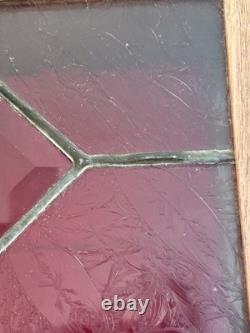 Vintage Stained Glass Lid Reuge Music Box Switzerland Key Wind Keepsake Wood