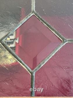 Vintage Stained Glass Lid Reuge Music Box Switzerland Key Wind Keepsake Wood