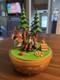 Vintage Steinbach Reuge Swiss Music Box Rotating Forest Family West Germany