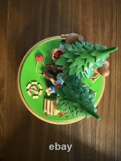 Vintage Steinbach Reuge Swiss Music Box Rotating Forest Family West Germany