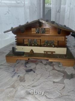 Vintage Swiss Chalet Reuge Music Box Wood Trinket Box Swiss Movement