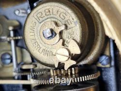 Vintage Swiss Gold Brass Music Box Thorens Reuge Grand Piano Bakelite Top Works