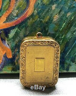 Vintage Swiss Made Gold Tone Reuge Ste-Croix Wind Up Music Box Keychain Pendant