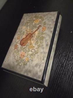 Vintage Swiss Movement By Reuge Italian Wood Musical / Jewelry Box Fast Shipping