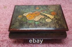 Vintage Swiss Movement By Reuge Music Jewelry Box Italian Wood / Fast Shipping