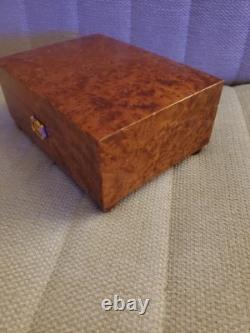 Vintage Swiss REUGE 2/36 Music Box Thuya Burl Wood