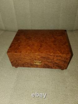 Vintage Swiss REUGE 2/36 Music Box Thuya Burl Wood