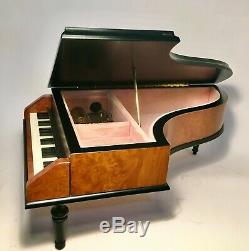 Vintage Swiss Reuge 36 Note Piano Italian Inlay Burl Wooden Music Box