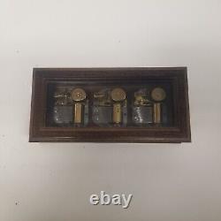 Vintage Swiss Reuge 3 Comb Beatles 3 Song Music Box, Nice Shape, Tested Works