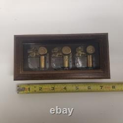 Vintage Swiss Reuge 3 Comb Beatles 3 Song Music Box, Nice Shape, Tested Works