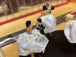 Vintage Swiss Reuge 3 Dancing Ballerina's With Partners Musical Jewelry Box