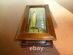 Vintage Swiss Reuge 72 /3 Music Box Beethoven Edition Crystal Glass Wooden Case