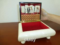 Vintage Swiss Reuge Couple Dancing Ballerina Musical Jewelry Box Automaton