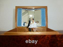 Vintage Swiss Reuge Couple Dancing Ballerina Musical Jewelry Box Automaton