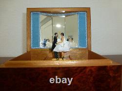 Vintage Swiss Reuge Couple Dancing Ballerina Musical Jewelry Box Automaton