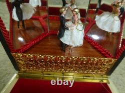 Vintage Swiss Reuge Couple Dancing Ballerina Musical Jewelry Box Automaton