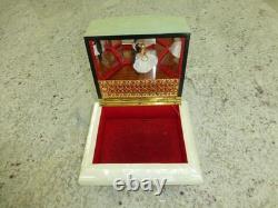 Vintage Swiss Reuge Couple Dancing Ballerina Musical Jewelry Box Automaton