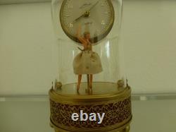 Vintage Swiss Reuge Dancing Ballerina Music Box Automaton German Alarm Clock