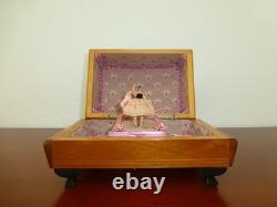 Vintage Swiss Reuge Dancing Ballerina Music Box Automaton Storage Case