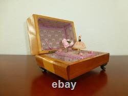 Vintage Swiss Reuge Dancing Ballerina Music Box Automaton Storage Case